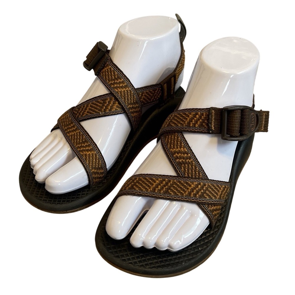 Chaco Sandals Kids Unisex Size 2 Z1 Brown Orange Hiking Pool Beach Water